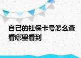 自己的社保卡號怎么查看哪里看到