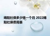 綿陽社保多少錢一個(gè)月 2022綿陽社保費(fèi)用表