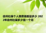 徐州社保個人繳費基數(shù)是多少 2022年徐州社保多少錢一個月