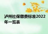 瀘州社保繳費(fèi)標(biāo)準(zhǔn)2022年一覽表