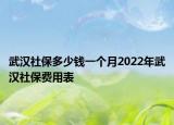 武漢社保多少錢一個(gè)月2022年武漢社保費(fèi)用表