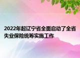 2022年起遼寧省全面啟動了全省失業(yè)保險統(tǒng)籌實施工作