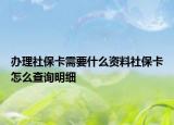 辦理社?？ㄐ枰裁促Y料社保卡怎么查詢明細