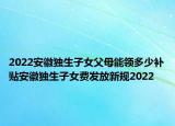 2022安徽獨(dú)生子女父母能領(lǐng)多少補(bǔ)貼安徽獨(dú)生子女費(fèi)發(fā)放新規(guī)2022