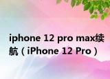 iphone 12 pro max續(xù)航（iPhone 12 Pro）