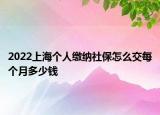 2022上海個(gè)人繳納社保怎么交每個(gè)月多少錢