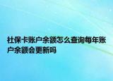 社?？ㄙ~戶余額怎么查詢每年賬戶余額會更新嗎