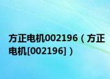 方正電機(jī)002196（方正電機(jī)[002196]）