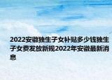 2022安徽獨(dú)生子女補(bǔ)貼多少錢獨(dú)生子女費(fèi)發(fā)放新規(guī)2022年安徽最新消息