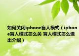 如何關閉iphone盲人模式（iphone盲人模式怎么關 盲人模式怎么退出介紹）