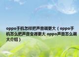 oppo手機怎樣把聲音調更大（oppo手機怎么把聲音變得更大 oppo聲音怎么調大介紹）