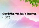 燒錄卡帶是什么意思（燒錄卡是什么?）