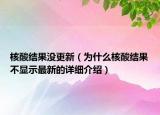 核酸結果沒更新（為什么核酸結果不顯示最新的詳細介紹）