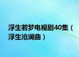 浮生若夢電視劇40集（浮生滄瀾曲）