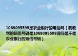 1069095599是農(nóng)業(yè)銀行的電話嗎（我收到的短信號(hào)碼是1069095599請(qǐng)問是不是農(nóng)業(yè)銀行的短信號(hào)碼）