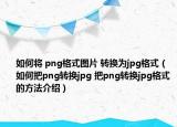 如何將 png格式圖片 轉(zhuǎn)換為jpg格式（如何把png轉(zhuǎn)換jpg 把png轉(zhuǎn)換jpg格式的方法介紹）