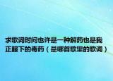 求歌詞時(shí)間也許是一種解藥也是我正服下的毒藥（是哪首歌里的歌詞）