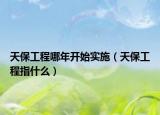 天保工程哪年開始實(shí)施（天保工程指什么）