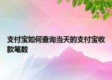 支付寶如何查詢當天的支付寶收款筆數(shù)