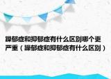 躁郁癥和抑郁癥有什么區(qū)別哪個更嚴重（躁郁癥和抑郁癥有什么區(qū)別）