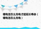 鋰電池怎么充電才能延長壽命（鋰電池怎么充電）