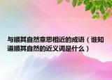 與順其自然意思相近的成語（誰知道順其自然的近義詞是什么）