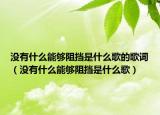 沒有什么能夠阻擋是什么歌的歌詞（沒有什么能夠阻擋是什么歌）