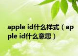 apple id什么樣式（apple id什么意思）