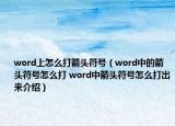 word上怎么打箭頭符號(hào)（word中的箭頭符號(hào)怎么打 word中箭頭符號(hào)怎么打出來(lái)介紹）