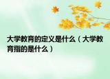 大學(xué)教育的定義是什么（大學(xué)教育指的是什么）