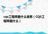 cqs工程師是什么意思（CQS工程師是什么）