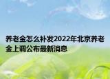 養(yǎng)老金怎么補發(fā)2022年北京養(yǎng)老金上調(diào)公布最新消息