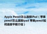 Apple Pencil怎么連接iPad（蘋果pencil怎么連接ipad 蘋果pencil如何連接平板介紹）