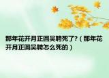 那年花開月正圓吳聘死了?（那年花開月正圓吳聘怎么死的）