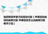 如何使用蘋果手機錢包付款（蘋果錢包如何向商家付款 蘋果錢包怎么向商家付款教學(xué)介紹）