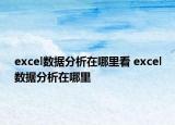 excel數(shù)據(jù)分析在哪里看 excel數(shù)據(jù)分析在哪里