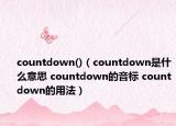 countdown()（countdown是什么意思 countdown的音標 countdown的用法）