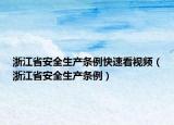 浙江省安全生產(chǎn)條例快速看視頻（浙江省安全生產(chǎn)條例）