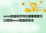 excel的版權(quán)符號(hào)在哪里哪里可以找到excel的版權(quán)標(biāo)志