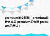 premium英文解釋（premium是什么意思 premium的音標(biāo) premium的用法）