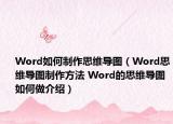 Word如何制作思維導圖（Word思維導圖制作方法 Word的思維導圖如何做介紹）