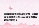 excel的表頭斜線(xiàn)怎么設(shè)置（excel表頭斜線(xiàn)怎么弄 excel表頭怎么設(shè)置斜線(xiàn)介紹）