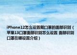 iPhone12怎么設(shè)置戴口罩的面部識(shí)別（蘋果13口罩面部識(shí)別怎么設(shè)置 面部識(shí)別口罩在哪設(shè)置介紹）