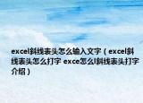 excel斜線表頭怎么輸入文字（excel斜線表頭怎么打字 exce怎么l斜線表頭打字介紹）