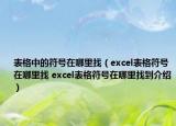 表格中的符號在哪里找（excel表格符號在哪里找 excel表格符號在哪里找到介紹）