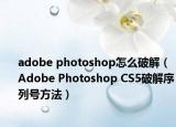 adobe photoshop怎么破解（Adobe Photoshop CS5破解序列號(hào)方法）