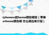 iphonexr的home鍵在哪里（蘋果xrhome鍵在哪 怎么調(diào)出來(lái)介紹）