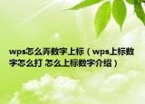 wps怎么弄數(shù)字上標(biāo)（wps上標(biāo)數(shù)字怎么打 怎么上標(biāo)數(shù)字介紹）