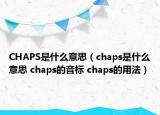 CHAPS是什么意思（chaps是什么意思 chaps的音標 chaps的用法）