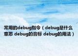 常用的debug指令（debug是什么意思 debug的音標(biāo) debug的用法）